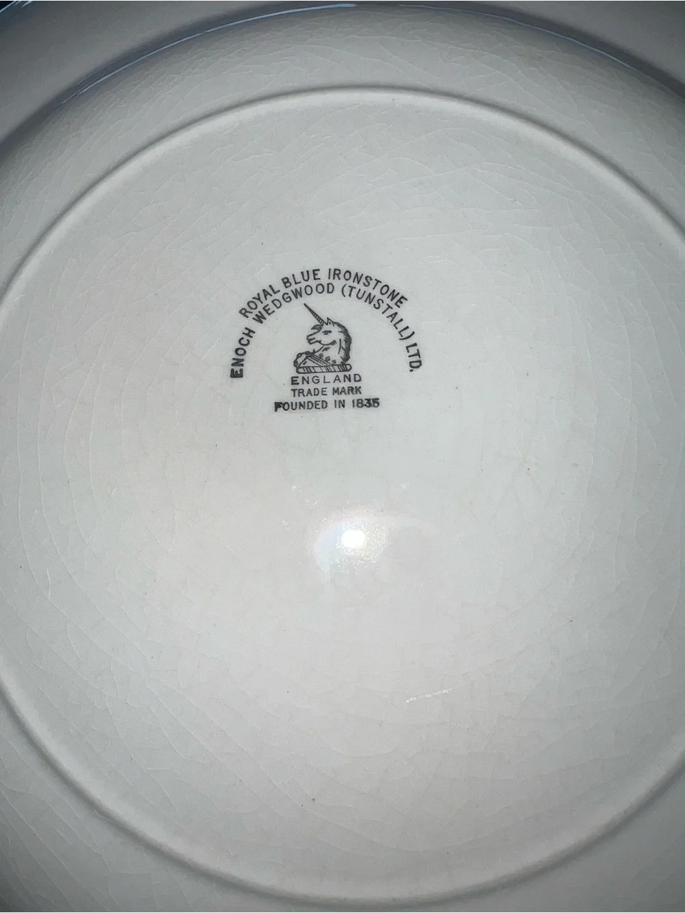 1835 Blue Floral Ceramic Dinner Plate - White and Blue